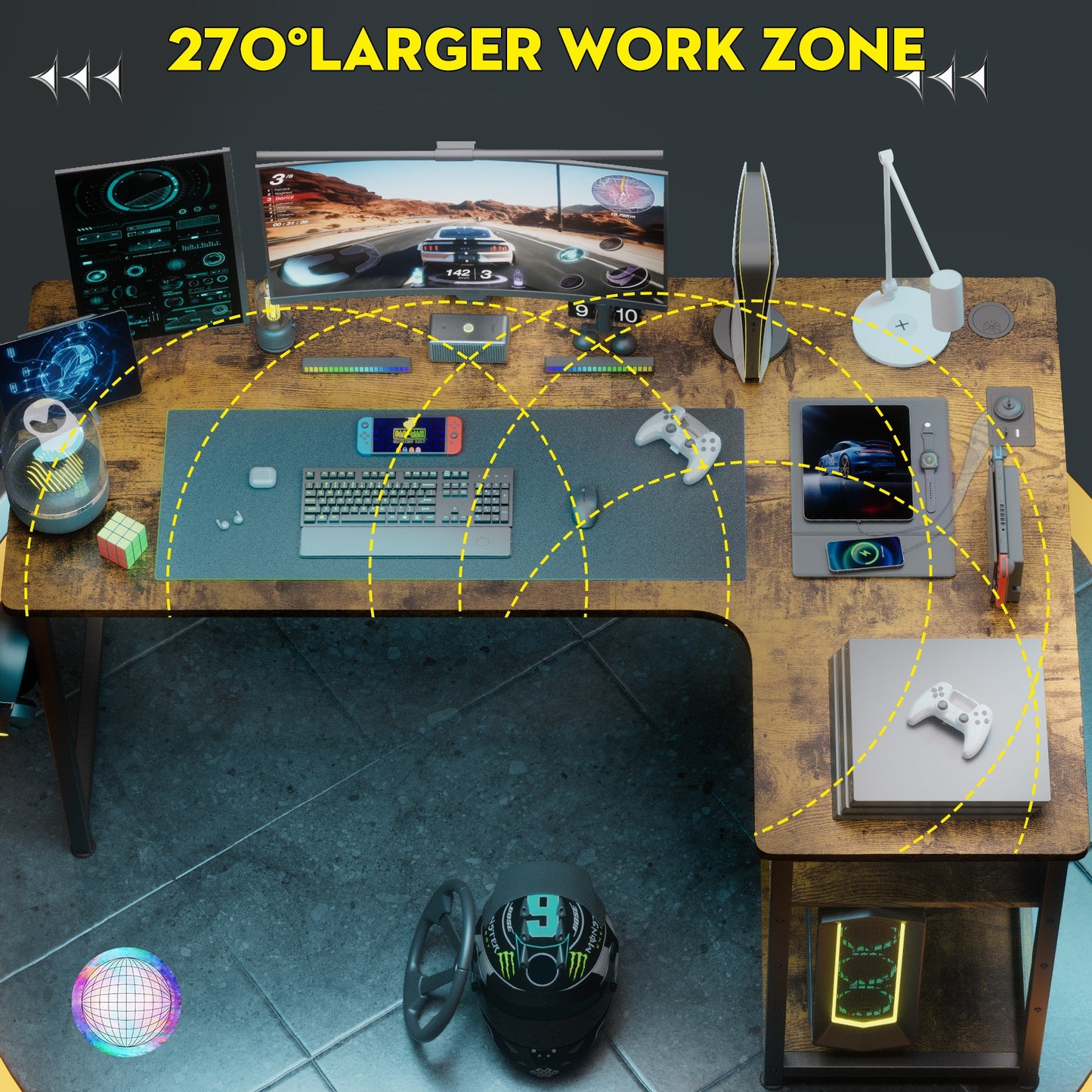 Premium COMHOMA L Shaped Gaming Desk