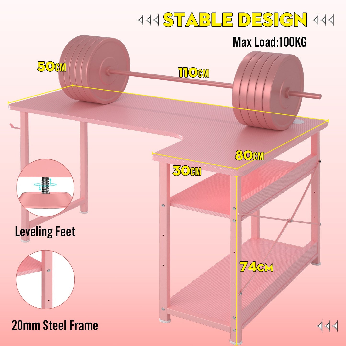 Premium COMHOMA L Shaped Gaming Desk
