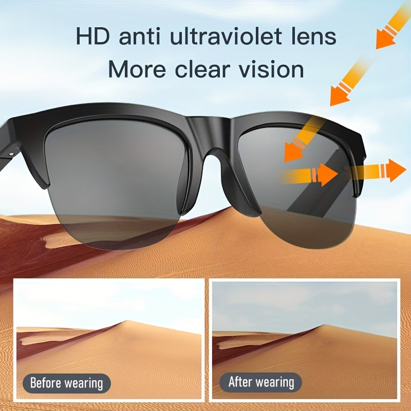 Smart Wireless Glasses – Music, Calls & UV Protection in One