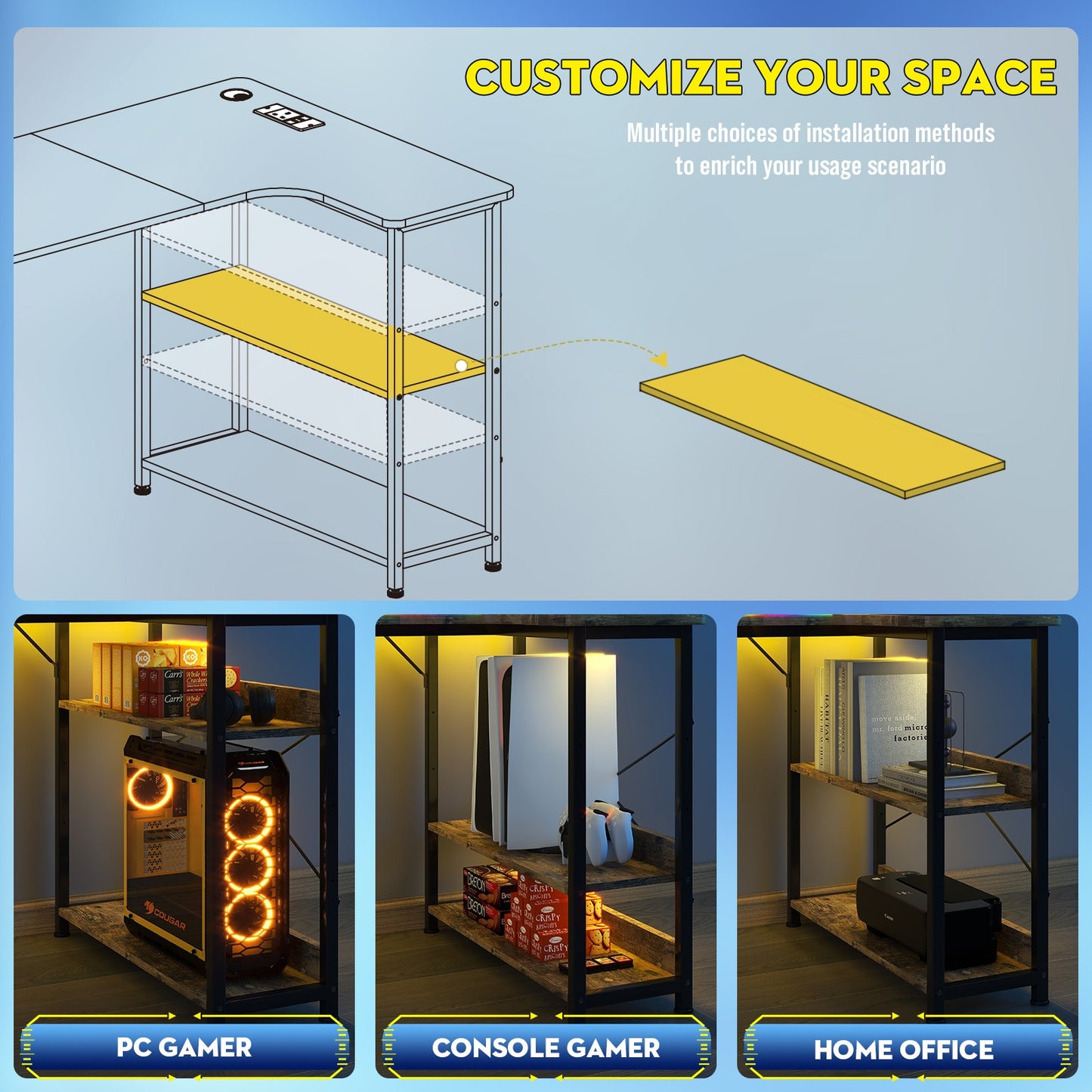 Premium COMHOMA L Shaped Gaming Desk