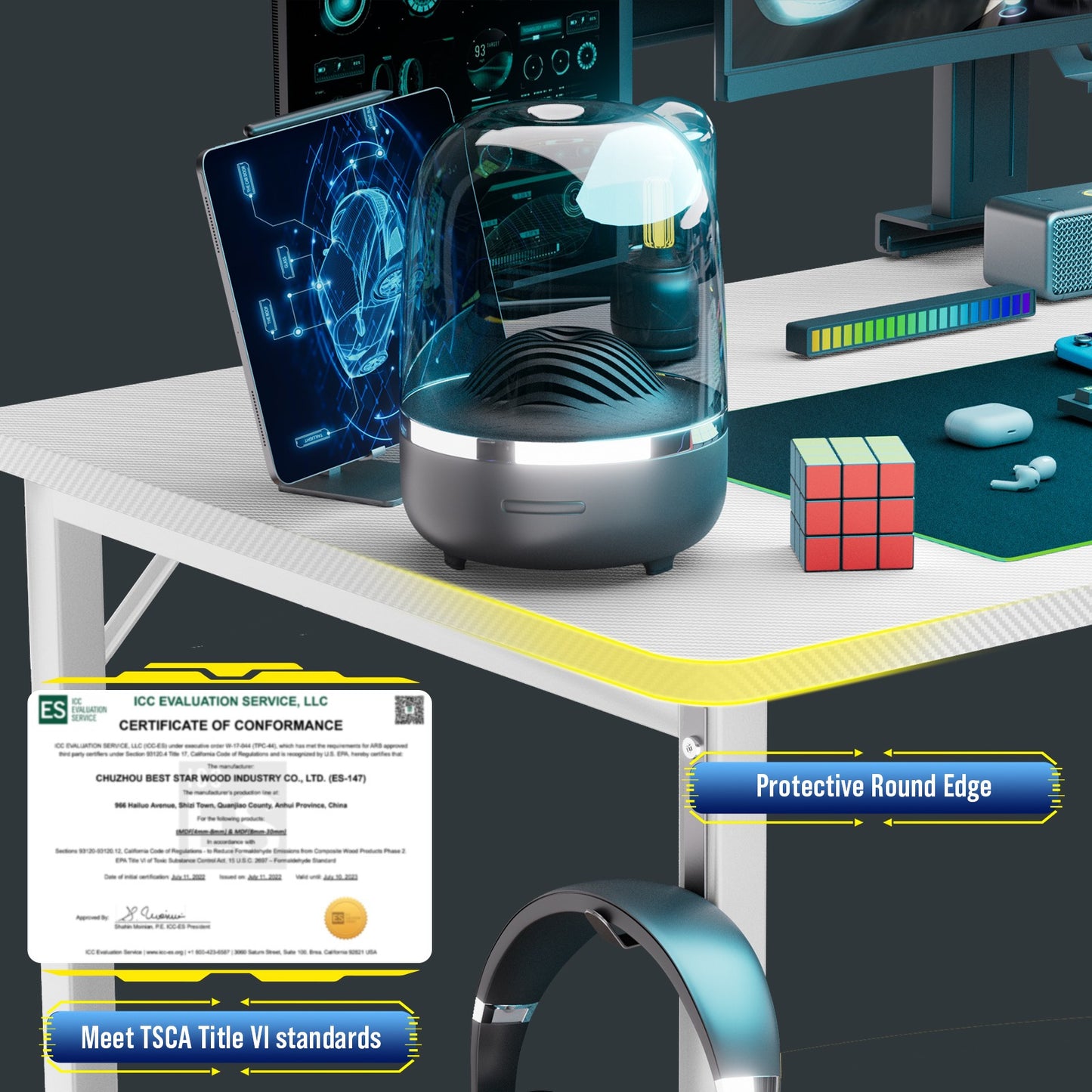 Premium COMHOMA L Shaped Gaming Desk