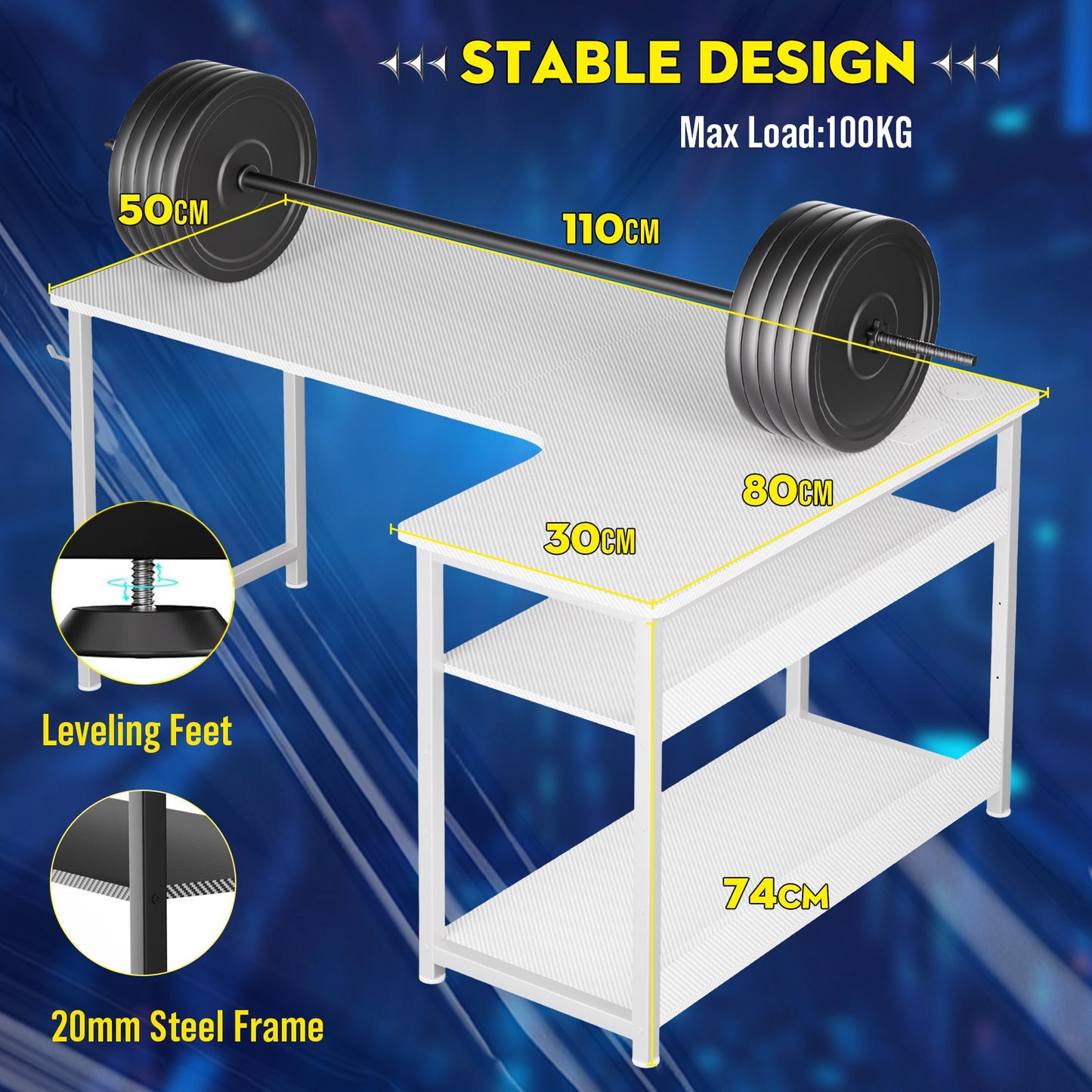 Premium COMHOMA L Shaped Gaming Desk