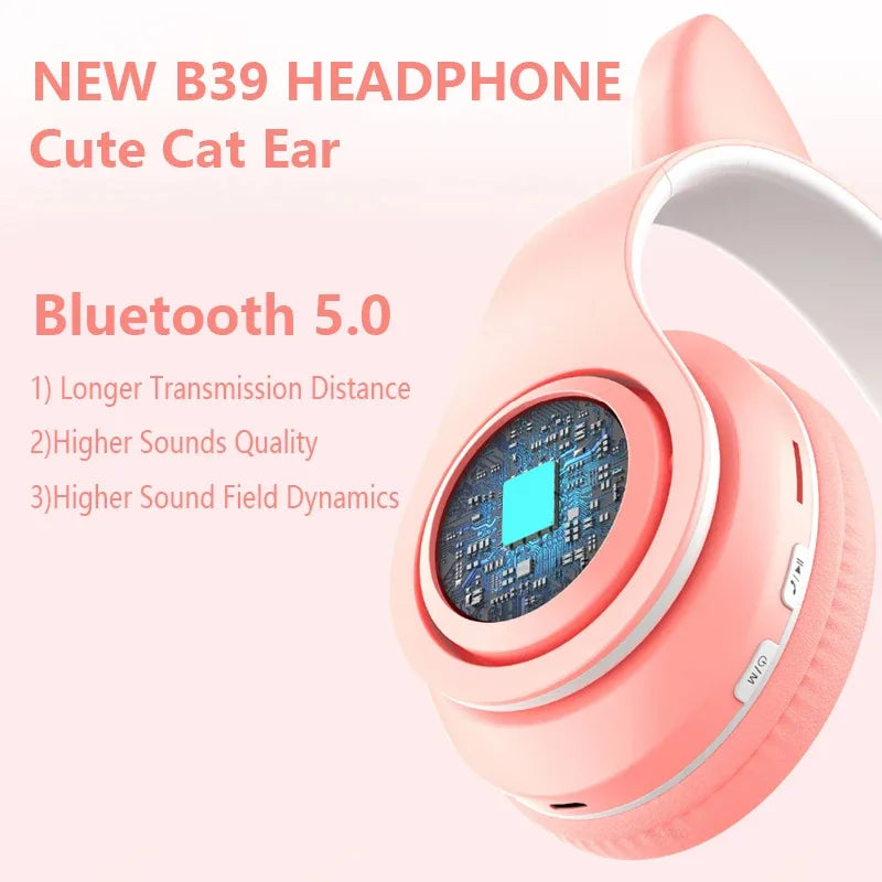 Casque Bluetooth oreilles de chat HAOMAI B39M