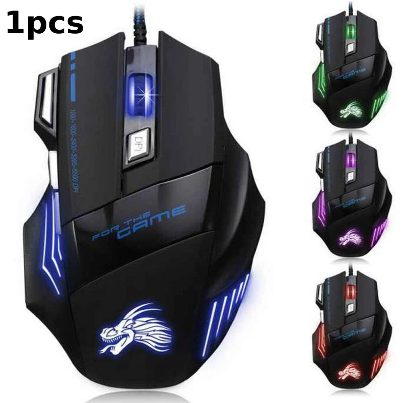 7 Button Backlit Ergonomic Mouse 5500 DPI