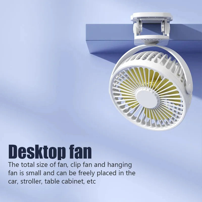 Mini Clip-On USB Fan – Silent & Portable Cooling for Home, Office & Travel