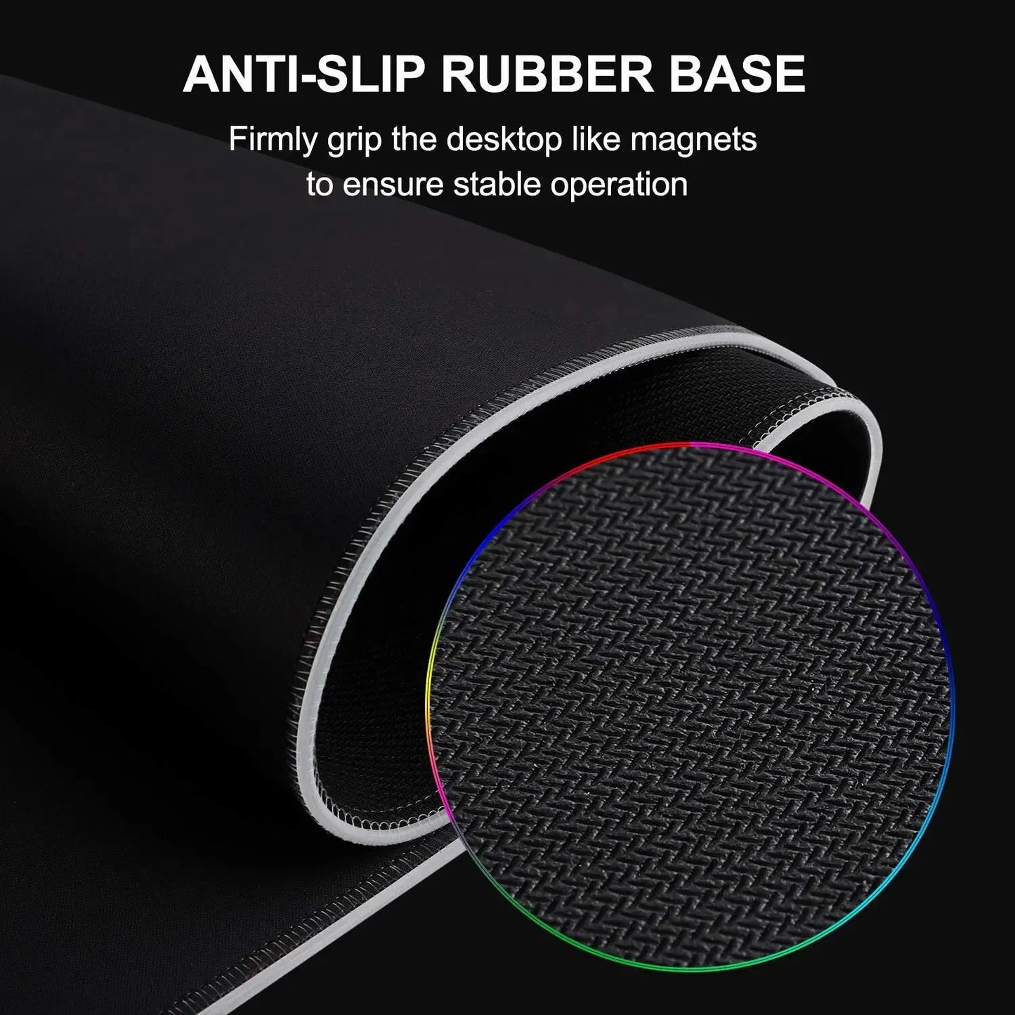 Grand tapis de souris de jeu LED haut de gamme avec modes d'éclairage et contrôle tactile
