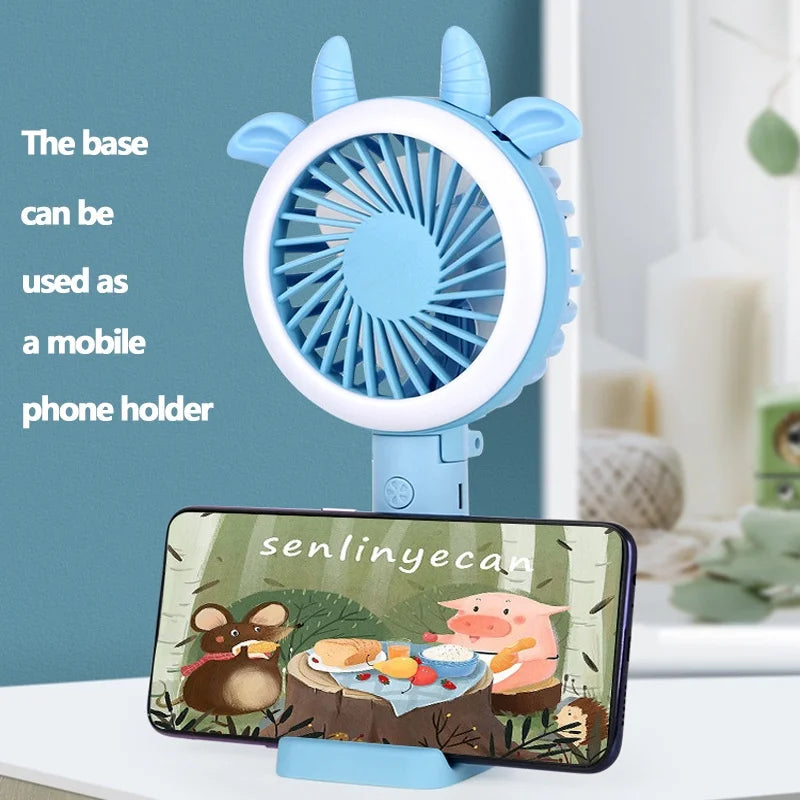 USB LED Light Handheld Fan β Portable, Rechargeable & Multifunctional