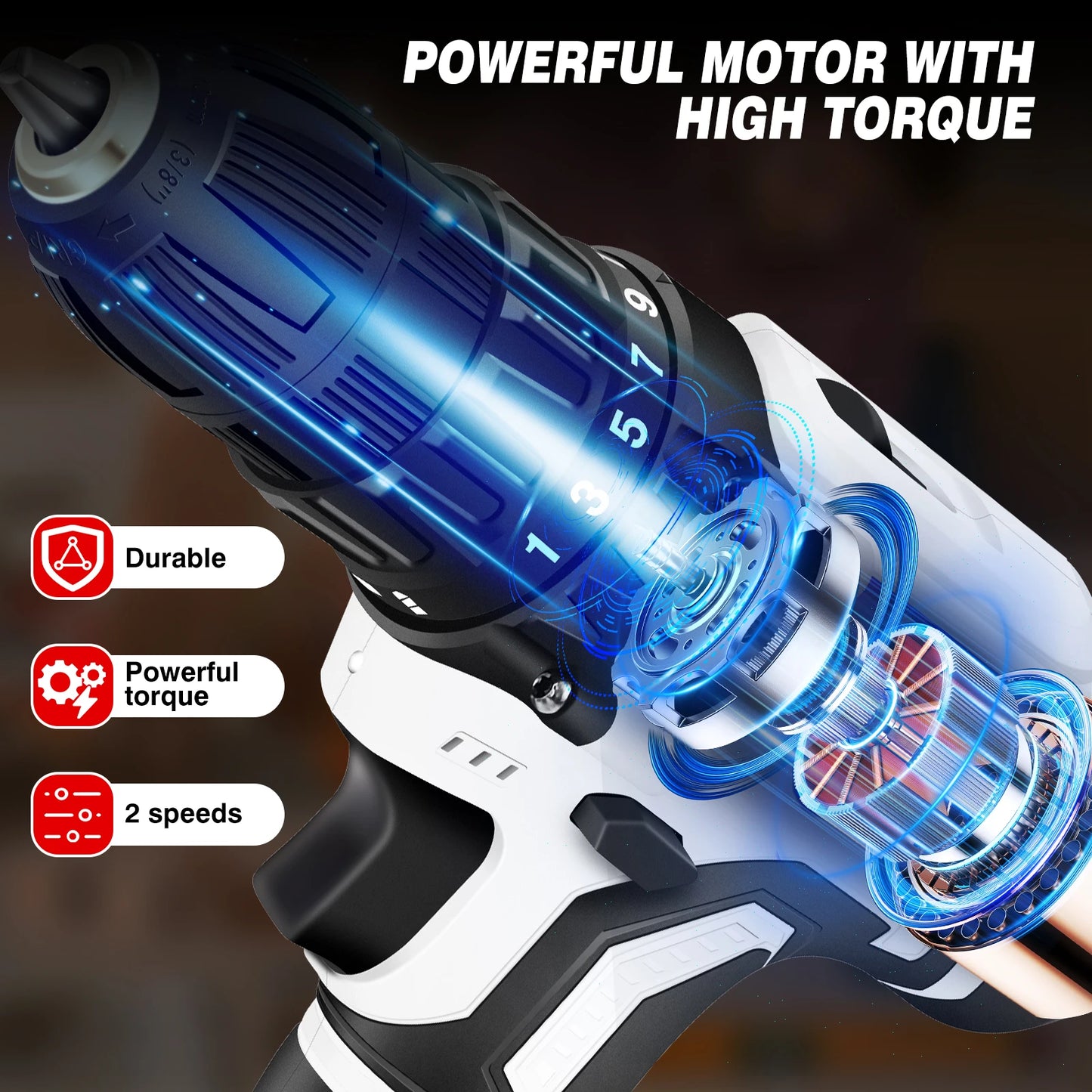 21V Cordless Drill Driver – Powerful & Versatile for Home DIY - Complete Set