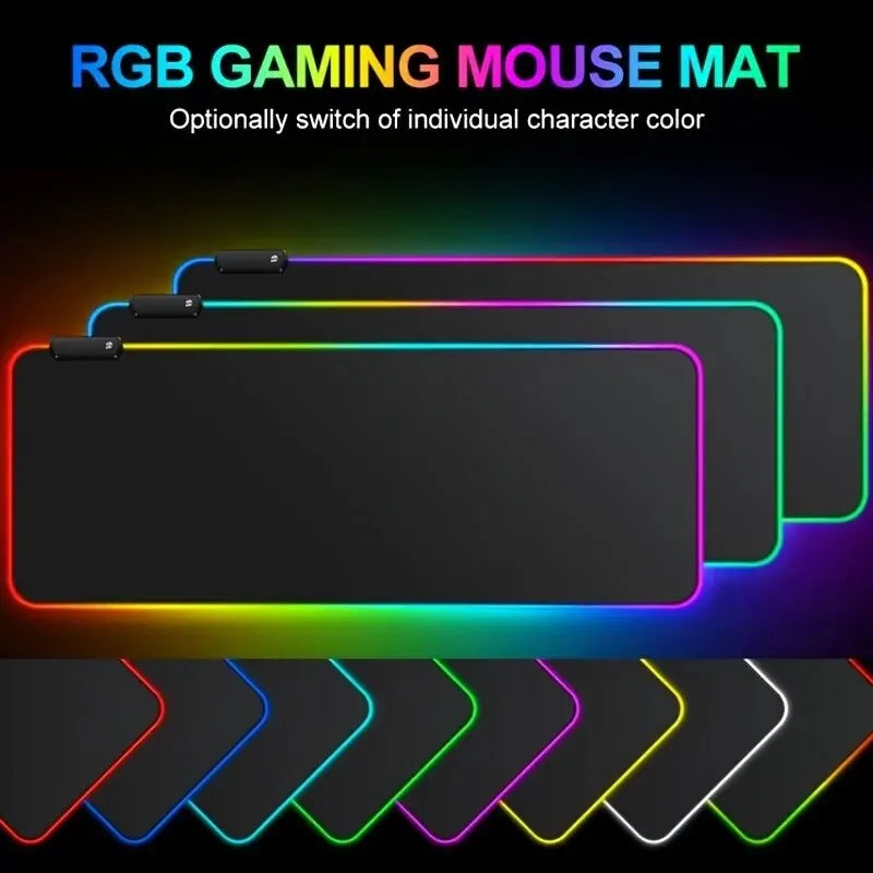 Grand tapis de souris de jeu LED haut de gamme avec modes d'éclairage et contrôle tactile