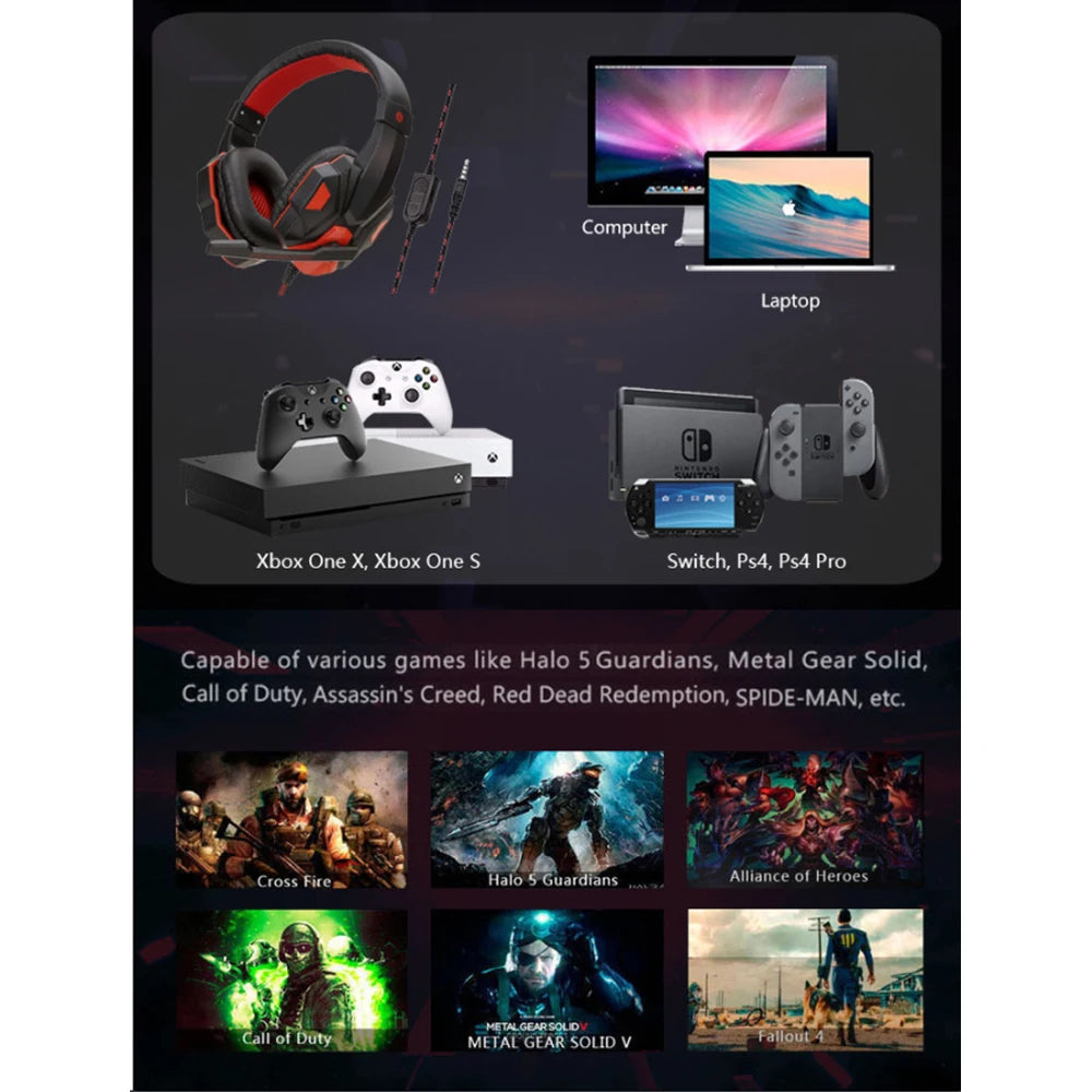 OCCKIC Over-Ear Professional Gaming Headset