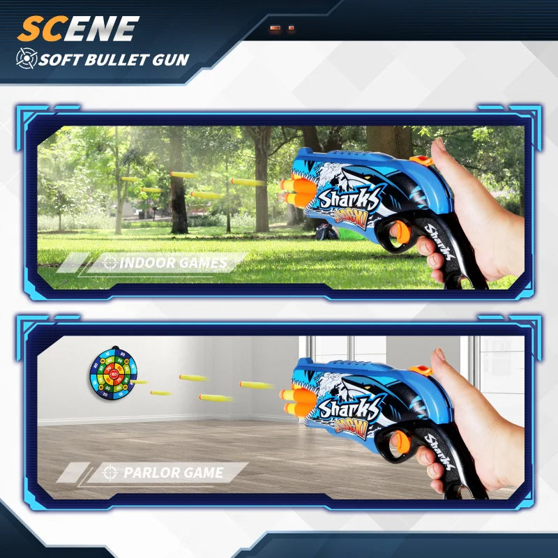 Graffiti Shark Soft Bullet Toy Gun β Safe & Fun Outdoor Action