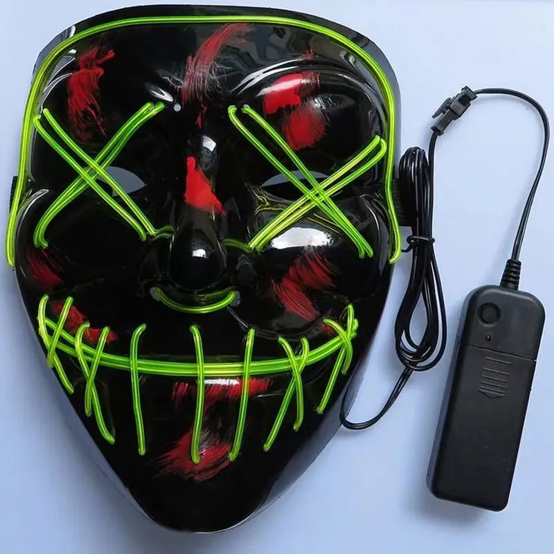 Neon LED V-Shaped Mask โ Glow in the Dark & Stand Out