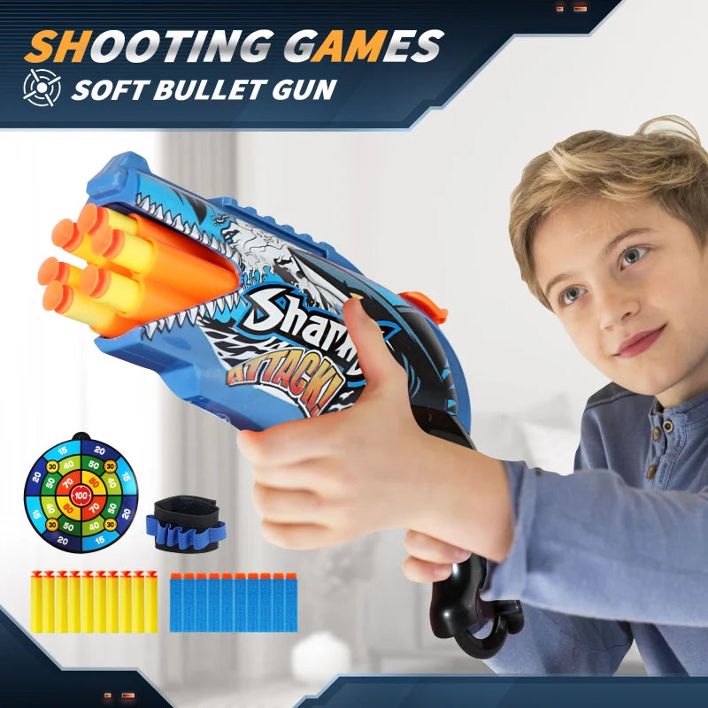 Graffiti Shark Soft Bullet Toy Gun β Safe & Fun Outdoor Action