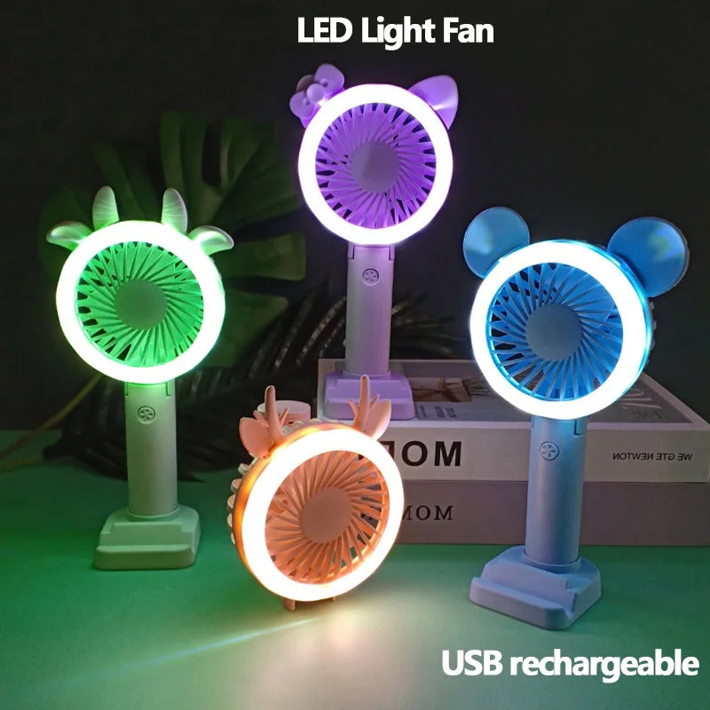 USB LED Light Handheld Fan β Portable, Rechargeable & Multifunctional