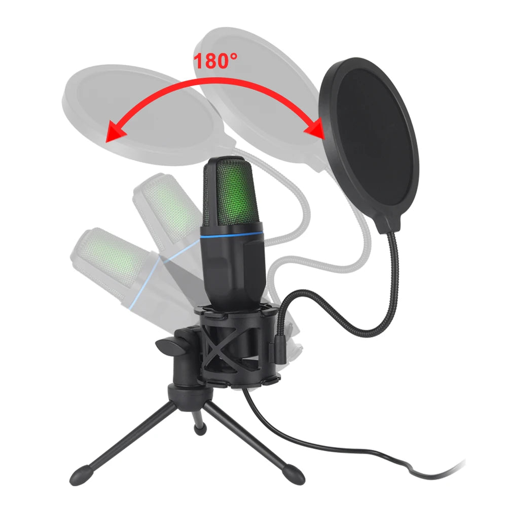 USB RGB Condenser Microphone โ Perfect for Gaming, Streaming & Podcasts
