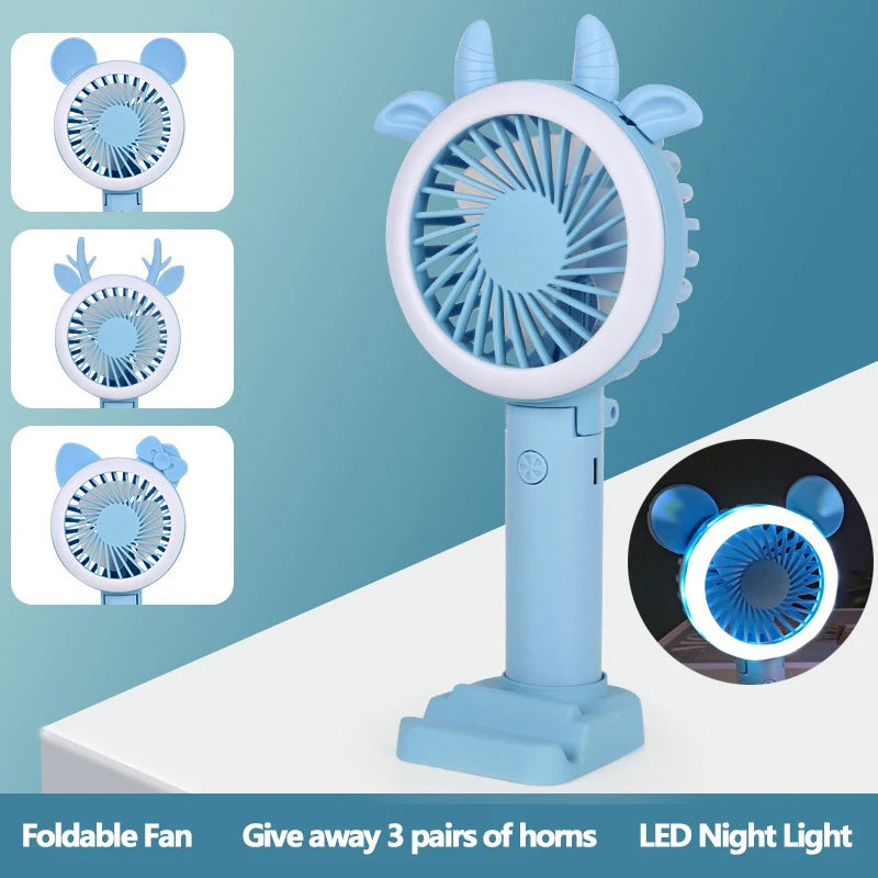 USB LED Light Handheld Fan β Portable, Rechargeable & Multifunctional