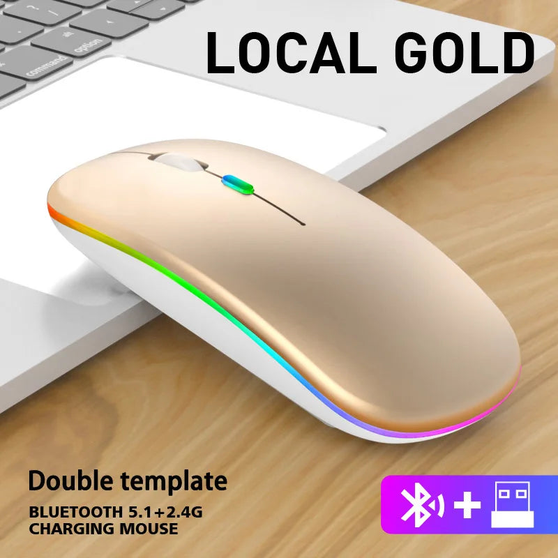 Wireless Mouse Bluetooth and 2.4GHz Dual Modes with RGB