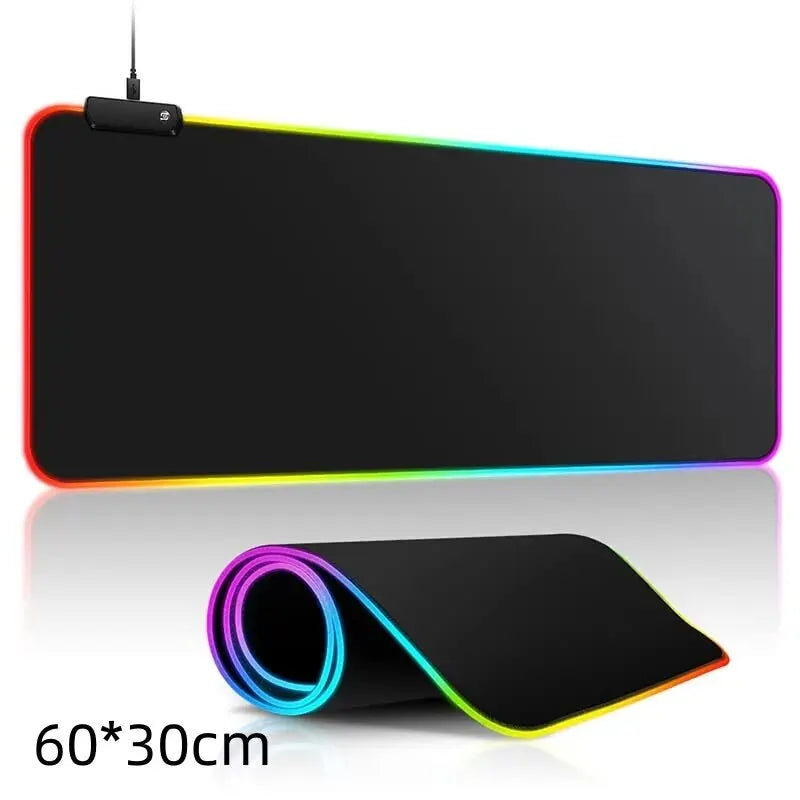 Grand tapis de souris de jeu LED haut de gamme avec modes d'éclairage et contrôle tactile