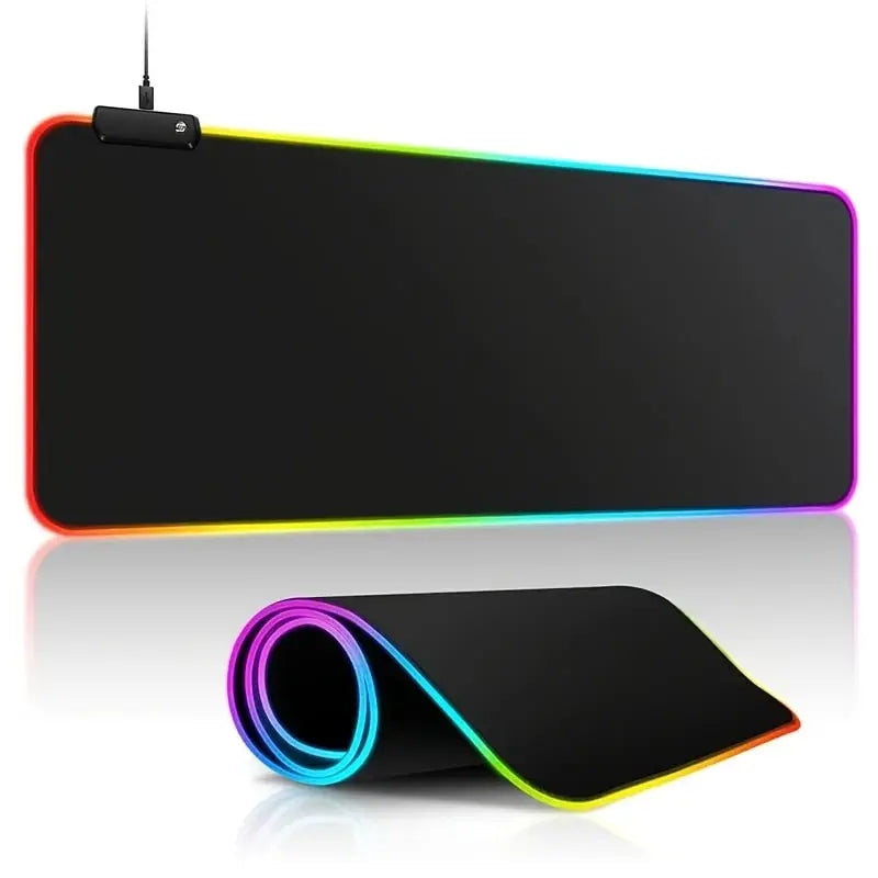 Grand tapis de souris de jeu LED haut de gamme avec modes d'éclairage et contrôle tactile