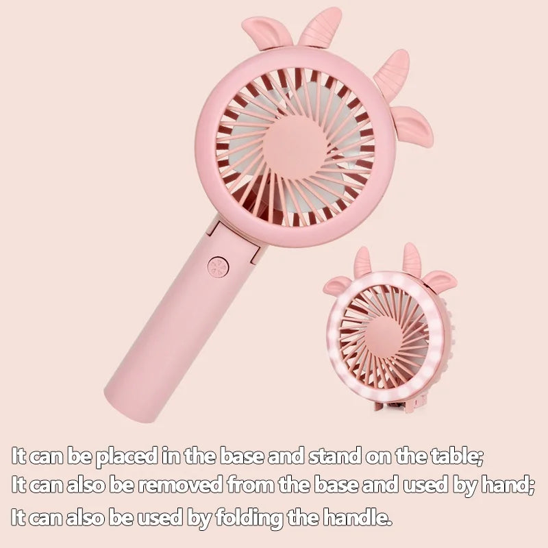 USB LED Light Handheld Fan β Portable, Rechargeable & Multifunctional