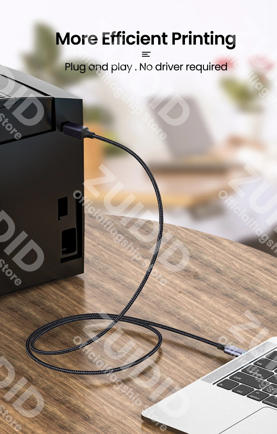 Both USB Types to USB Type B 2.0 Cable β Compatible with Printers, Cameras, and More