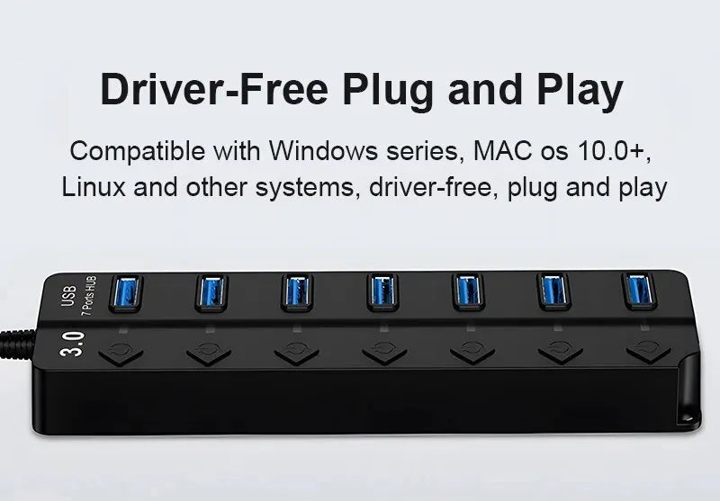 DBIT 7-IN-1 USB Hub – Expand Your Connectivity with USB 3.0/2.0 Ports