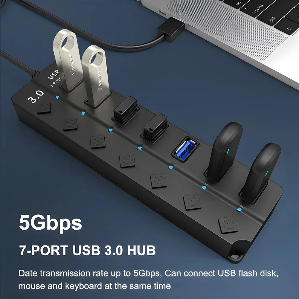 DBIT 7-IN-1 USB Hub – Expand Your Connectivity with USB 3.0/2.0 Ports