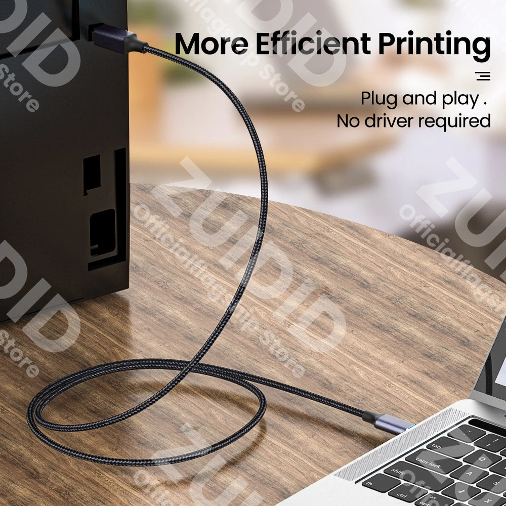 Both USB Types to USB Type B 2.0 Cable β Compatible with Printers, Cameras, and More