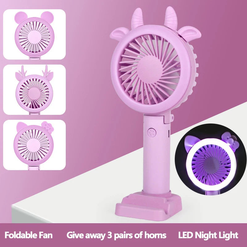 USB LED Light Handheld Fan β Portable, Rechargeable & Multifunctional