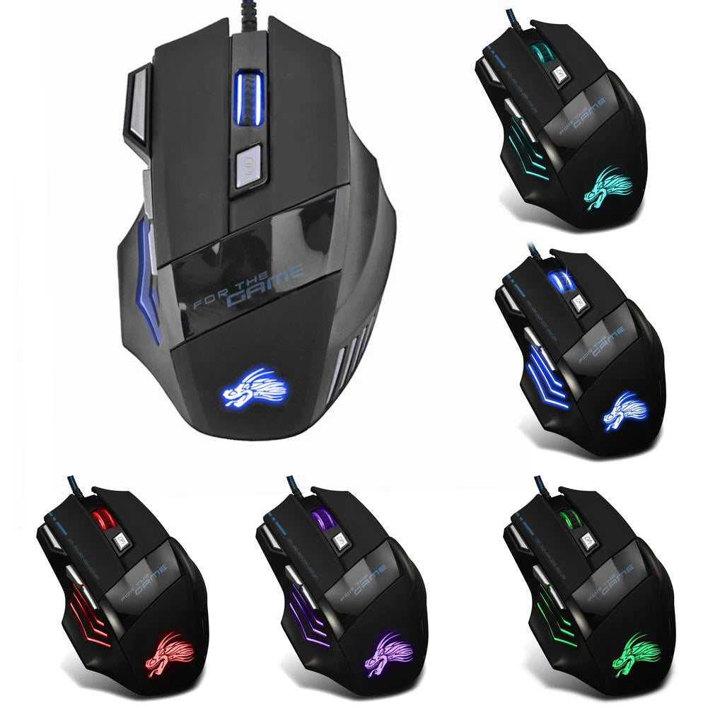 7 Button Backlit Ergonomic Mouse 5500 DPI