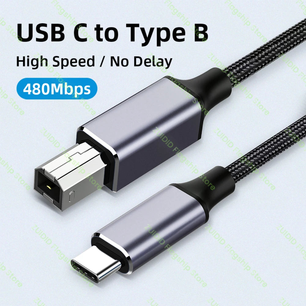 Both USB Types to USB Type B 2.0 Cable β Compatible with Printers, Cameras, and More