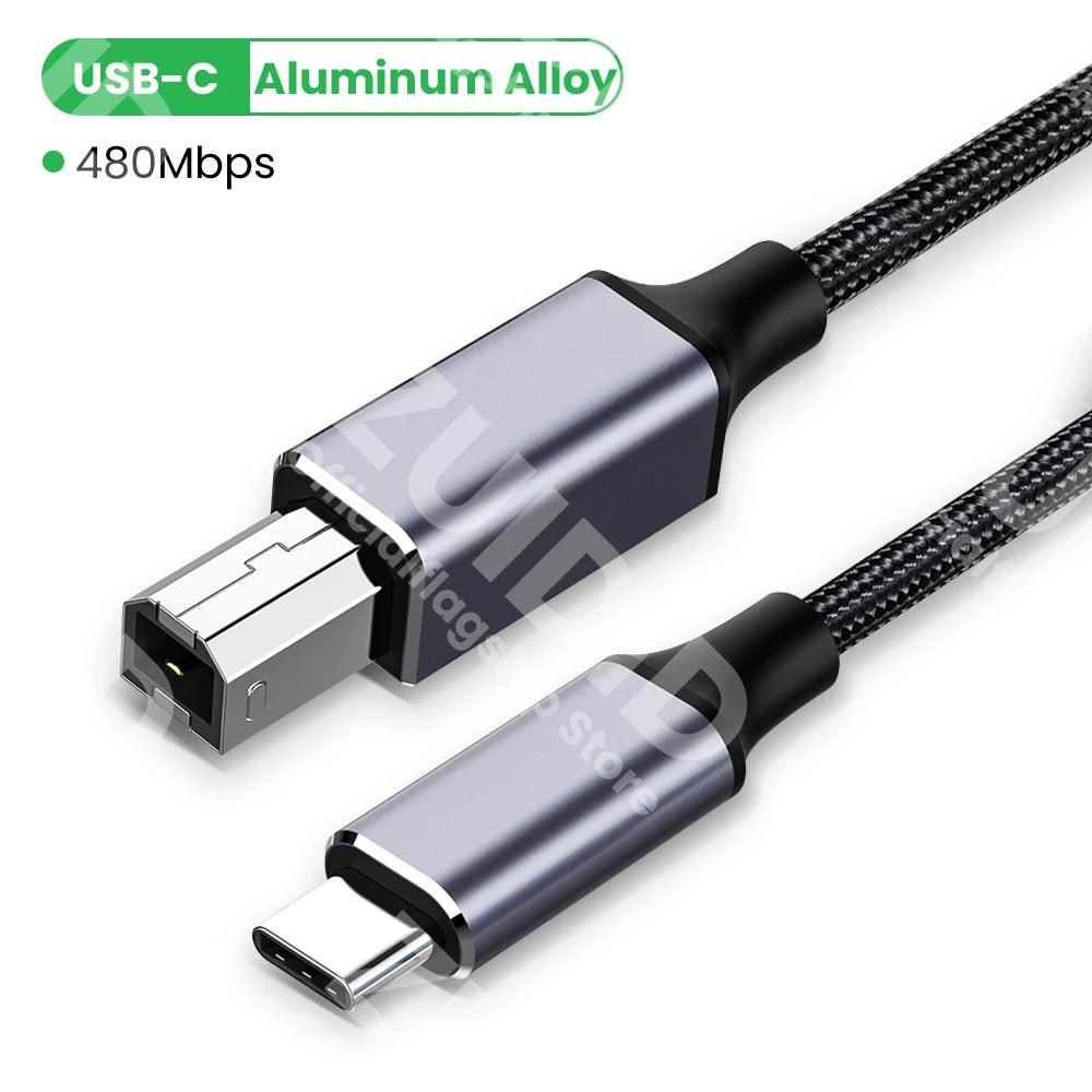 Both USB Types to USB Type B 2.0 Cable β Compatible with Printers, Cameras, and More