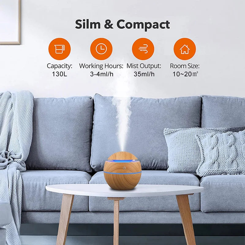 Wood Grain Ultrasonic Humidifier
