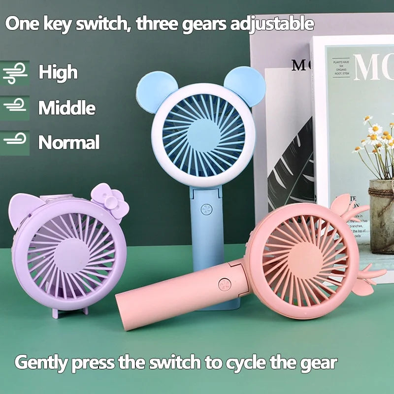 USB LED Light Handheld Fan β Portable, Rechargeable & Multifunctional