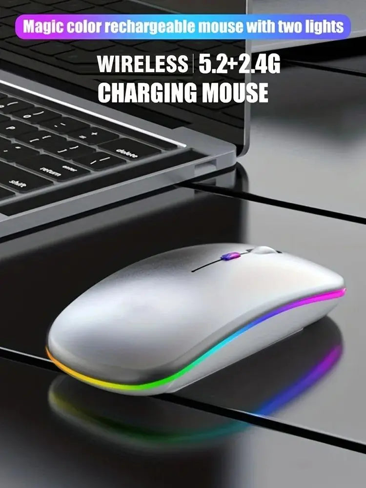 Wireless Mouse Bluetooth and 2.4GHz Dual Modes with RGB