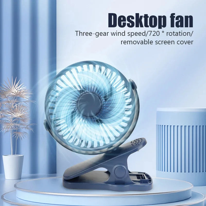 Mini Clip-On USB Fan – Silent & Portable Cooling for Home, Office & Travel