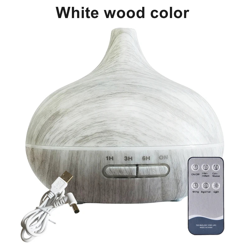 Wood Aroma Diffuser with 7 Colour LED Lights & Remote Control
