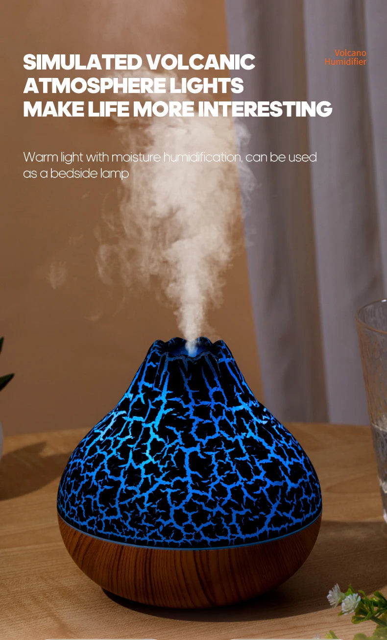 Volcano Air Humidifier with Colourful Ambient Night Light