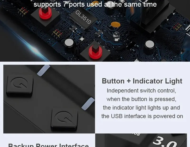 DBIT 7-IN-1 USB Hub – Expand Your Connectivity with USB 3.0/2.0 Ports