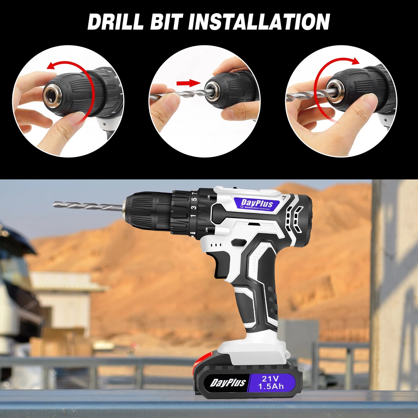 21V Cordless Drill Driver – Powerful & Versatile for Home DIY - Complete Set
