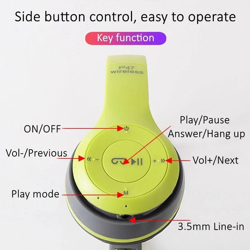 Bluetooth 5.0 Wireless Headphones โ Foldable, Bass-Boosted & Waterproof