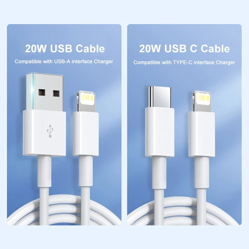 Câble de charge rapide PD 20 W – USB-C vers Lightning pour iPhone