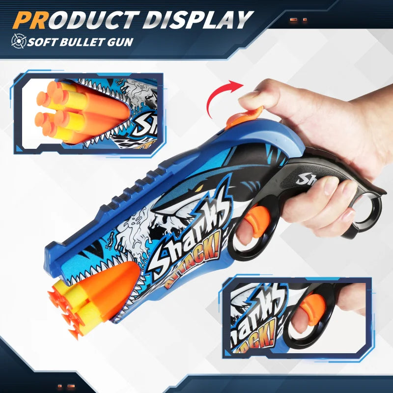 Graffiti Shark Soft Bullet Toy Gun β Safe & Fun Outdoor Action