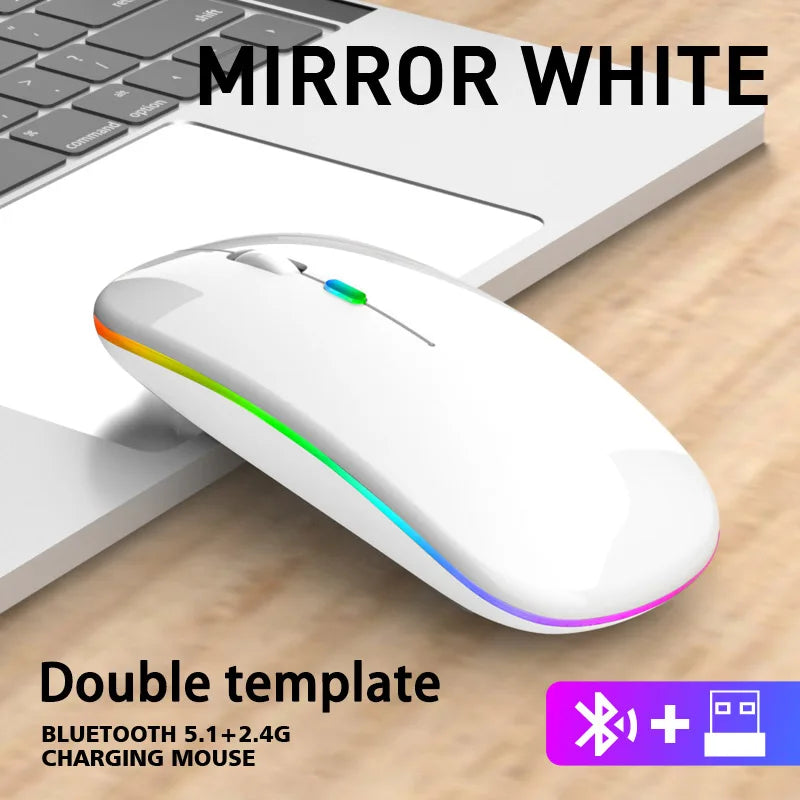 Wireless Mouse Bluetooth and 2.4GHz Dual Modes with RGB