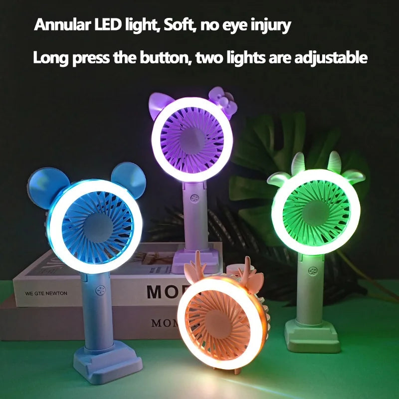 USB LED Light Handheld Fan β Portable, Rechargeable & Multifunctional