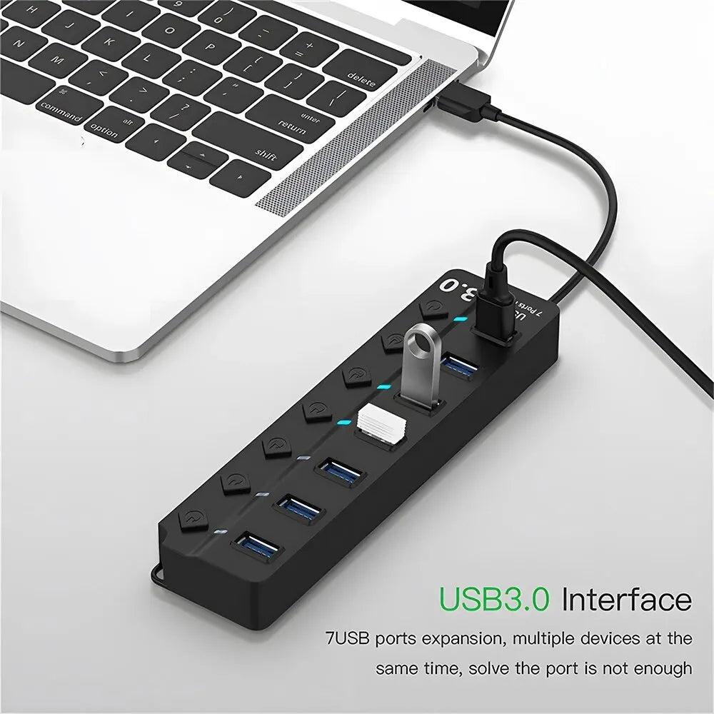 DBIT 7-IN-1 USB Hub – Expand Your Connectivity with USB 3.0/2.0 Ports