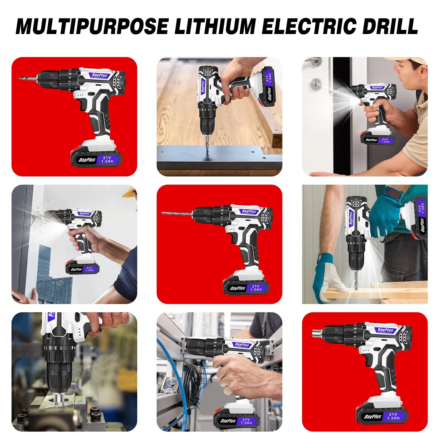21V Cordless Drill Driver – Powerful & Versatile for Home DIY - Complete Set