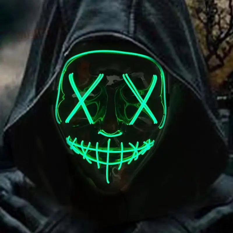 Neon LED V-Shaped Mask โ Glow in the Dark & Stand Out