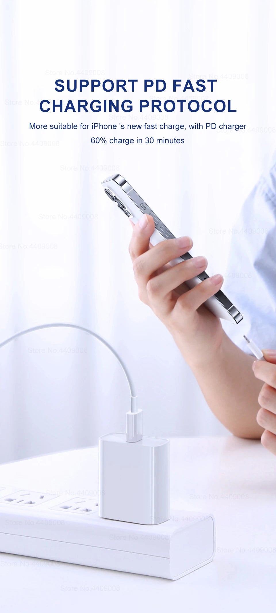 Câble de charge rapide PD 20 W – USB-C vers Lightning pour iPhone