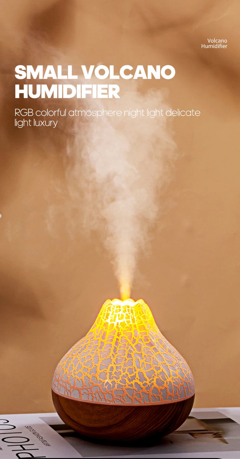 Volcano Air Humidifier with Colourful Ambient Night Light